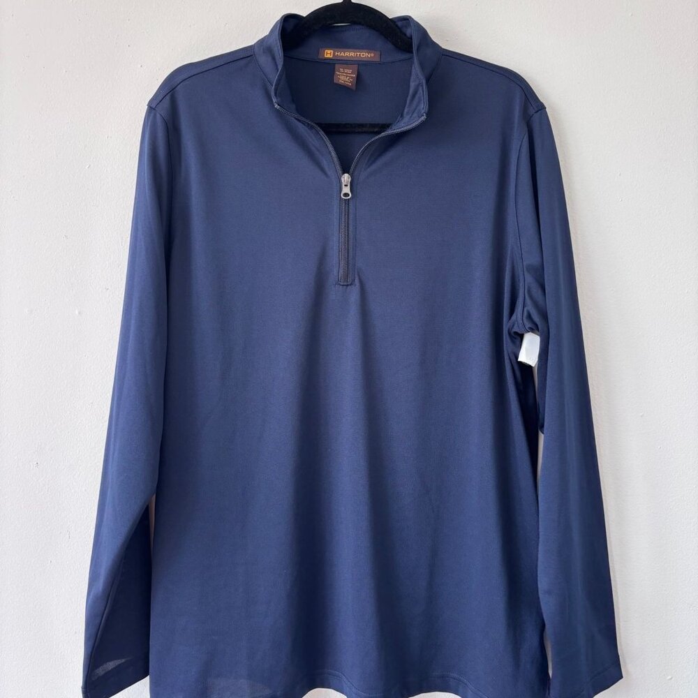 Harrinton Blue Long Sleeve Shirt with Zipper in 2XL